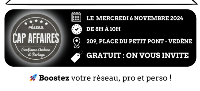 Entrepreneurs locaux : Participez à notre réunion du mercredi 6 novembre !