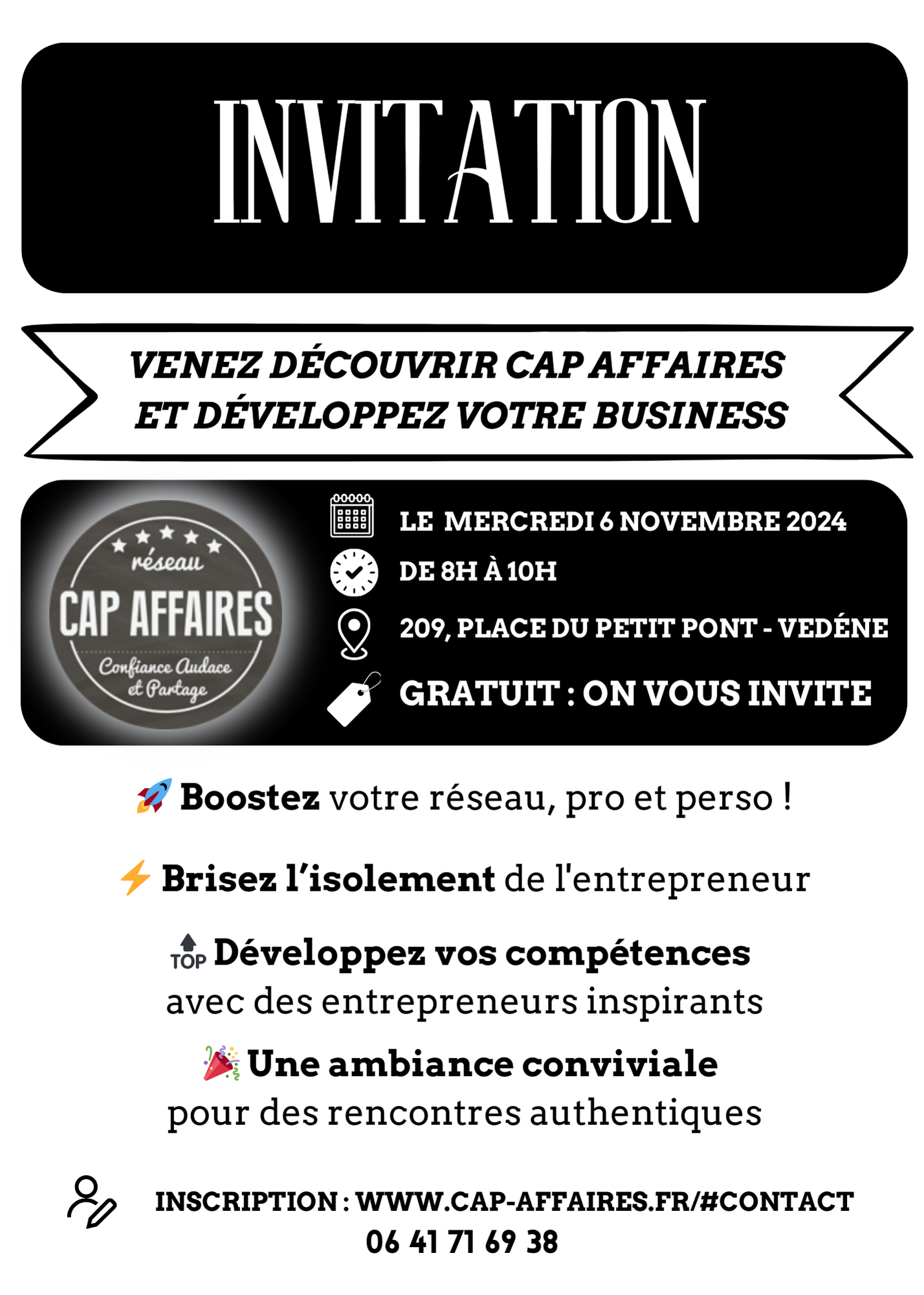 Entrepreneurs locaux : Participez à notre réunion du mercredi 6 novembre !